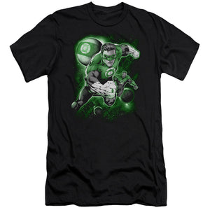 AN OFFCIALLY LICENSED GREEN LANTERN LANTERN PLANET MEN'S PREMIUM SLIM FIT T-SHIRT BLACK