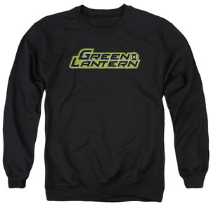 AN OFFCIALLY LICENSED GREEN LANTERN SCRIBBLE TITLE ADULT UNISEX CREWNECK SWEATSHIRT BLACK