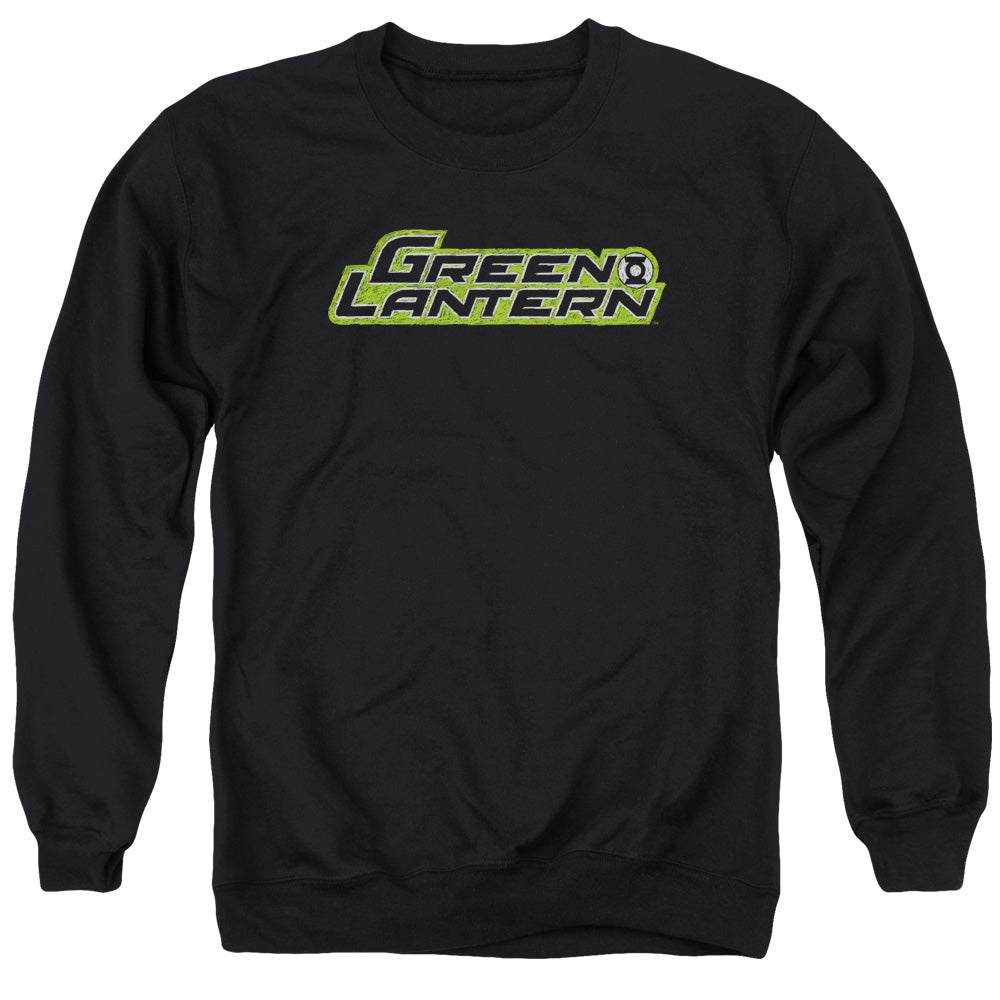 AN OFFCIALLY LICENSED GREEN LANTERN SCRIBBLE TITLE ADULT UNISEX CREWNECK SWEATSHIRT BLACK