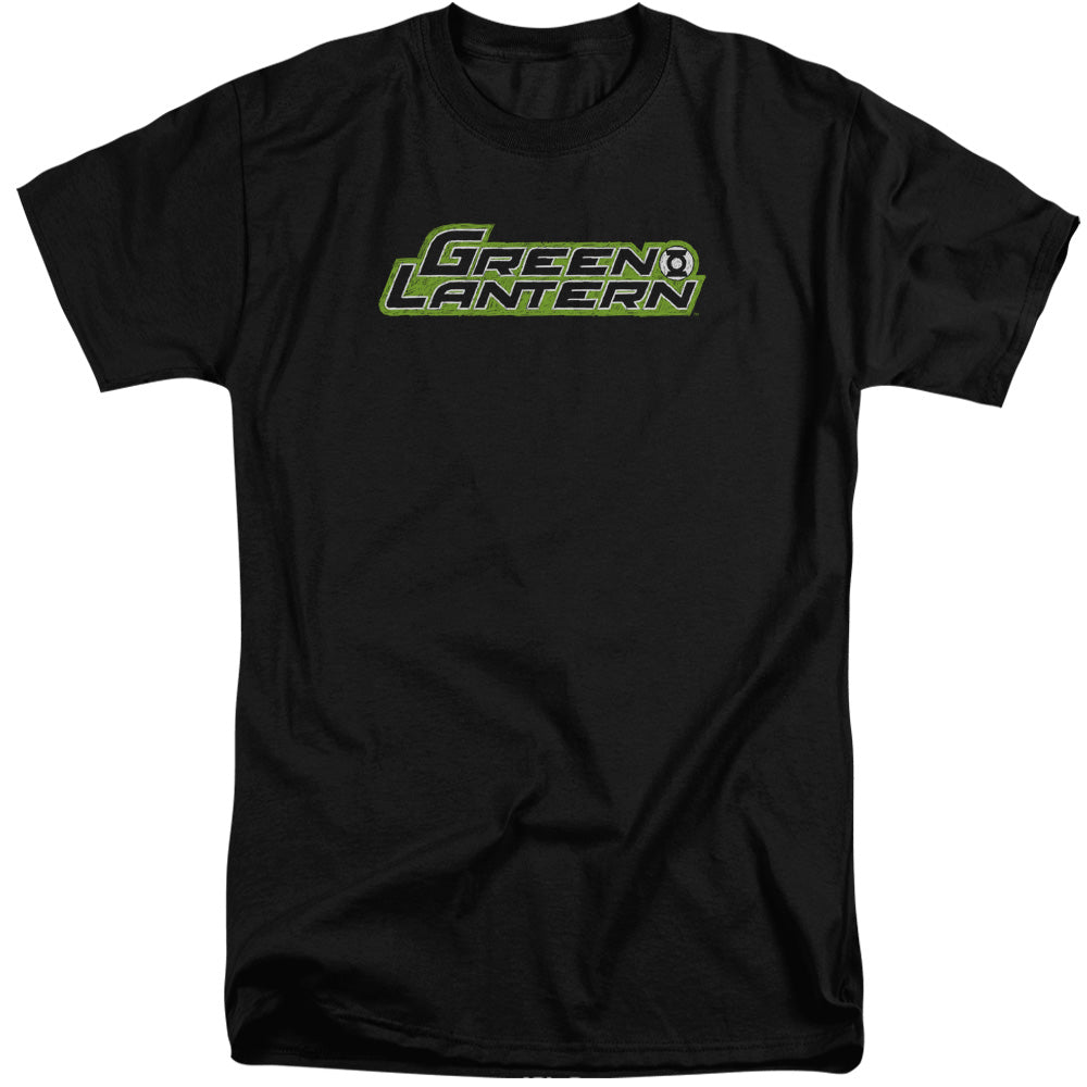 AN OFFCIALLY LICENSED GREEN LANTERN SCRIBBLE TITLE MEN'S TALL FIT T-SHIRT BLACK