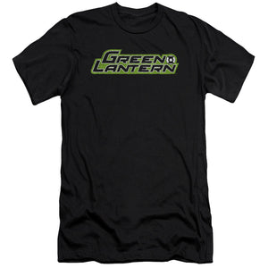 AN OFFCIALLY LICENSED GREEN LANTERN SCRIBBLE TITLE MEN'S PREMIUM SLIM FIT T-SHIRT BLACK