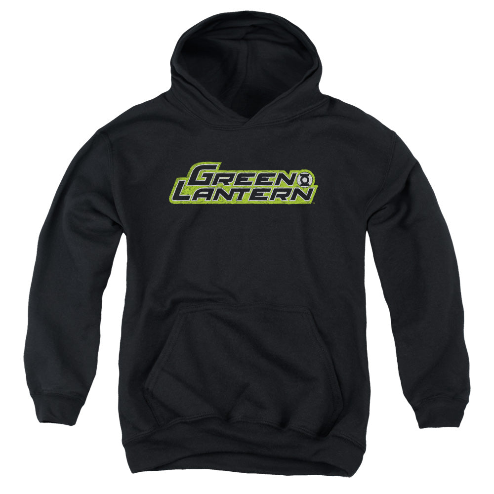 AN OFFCIALLY LICENSED GREEN LANTERN SCRIBBLE TITLE YOUTH HOODIE BLACK
