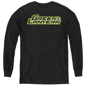 AN OFFCIALLY LICENSED GREEN LANTERN SCRIBBLE TITLE YOUTH LONG SLEEVE T-SHIRT BLACK