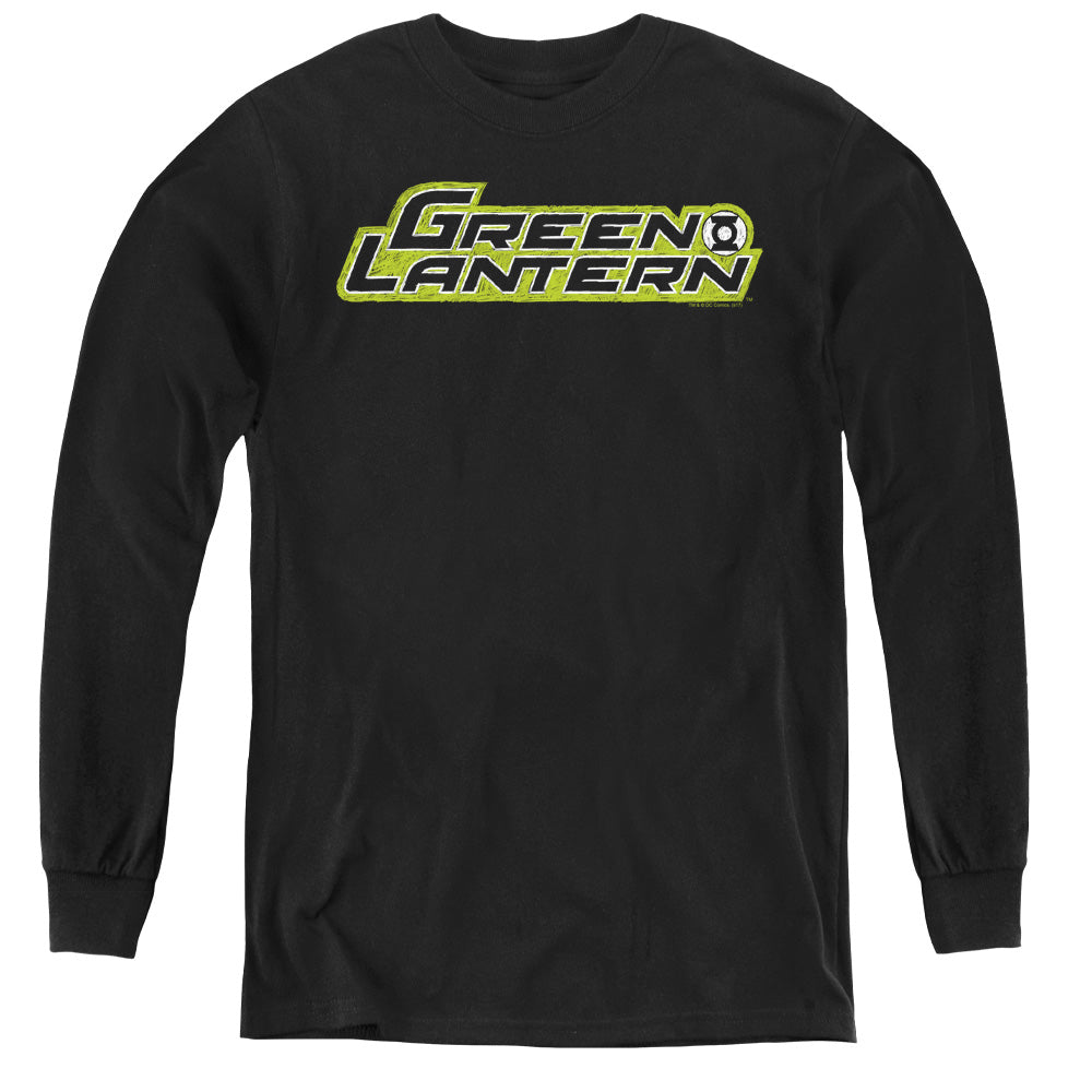 AN OFFCIALLY LICENSED GREEN LANTERN SCRIBBLE TITLE YOUTH LONG SLEEVE T-SHIRT BLACK