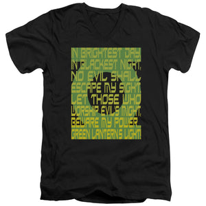 AN OFFCIALLY LICENSED GREEN LANTERN GREEN LANTERN OATH MEN'S V-NECK T-SHIRT BLACK