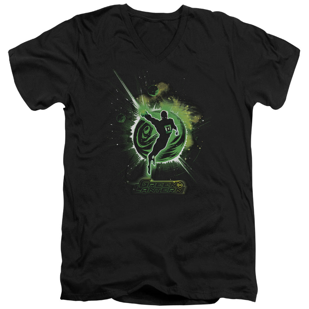 AN OFFCIALLY LICENSED GREEN LANTERN SHADOW LANTERN MEN'S V-NECK T-SHIRT BLACK