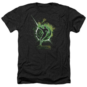 AN OFFCIALLY LICENSED GREEN LANTERN SHADOW LANTERN MEN'S HEATHER T-SHIRT CHARCOAL