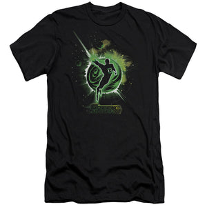 AN OFFCIALLY LICENSED GREEN LANTERN SHADOW LANTERN MEN'S PREMIUM SLIM FIT T-SHIRT BLACK
