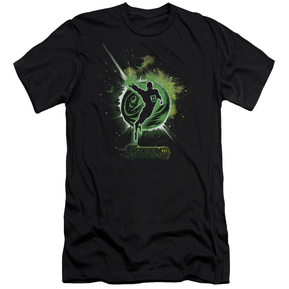 AN OFFCIALLY LICENSED GREEN LANTERN SHADOW LANTERN MEN'S PREMIUM SLIM FIT T-SHIRT BLACK