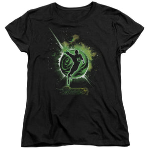 AN OFFCIALLY LICENSED GREEN LANTERN SHADOW LANTERN WOMEN'S REGULAR FIT T-SHIRT BLACK