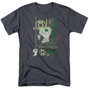 AN OFFCIALLY LICENSED GREEN LANTERN CORE STRENGTH MEN'S REGULAR FIT T-SHIRT CHARCOAL