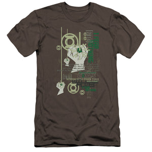 AN OFFCIALLY LICENSED GREEN LANTERN CORE STRENGTH MEN'S PREMIUM SLIM FIT T-SHIRT CHARCOAL