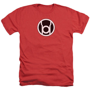 AN OFFCIALLY LICENSED GREEN LANTERN RED LANTERN LOGO MEN'S HEATHER T-SHIRT RED