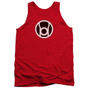 AN OFFCIALLY LICENSED GREEN LANTERN RED LANTERN LOGO ADULT UNISEX TANK TOP RED
