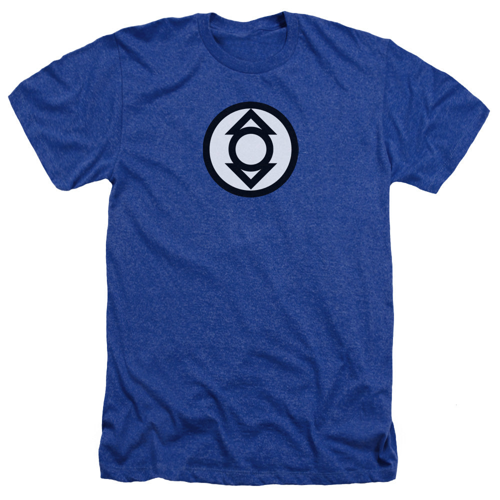 AN OFFCIALLY LICENSED GREEN LANTERN INDIGO TRIBE MEN'S HEATHER T-SHIRT ROYAL