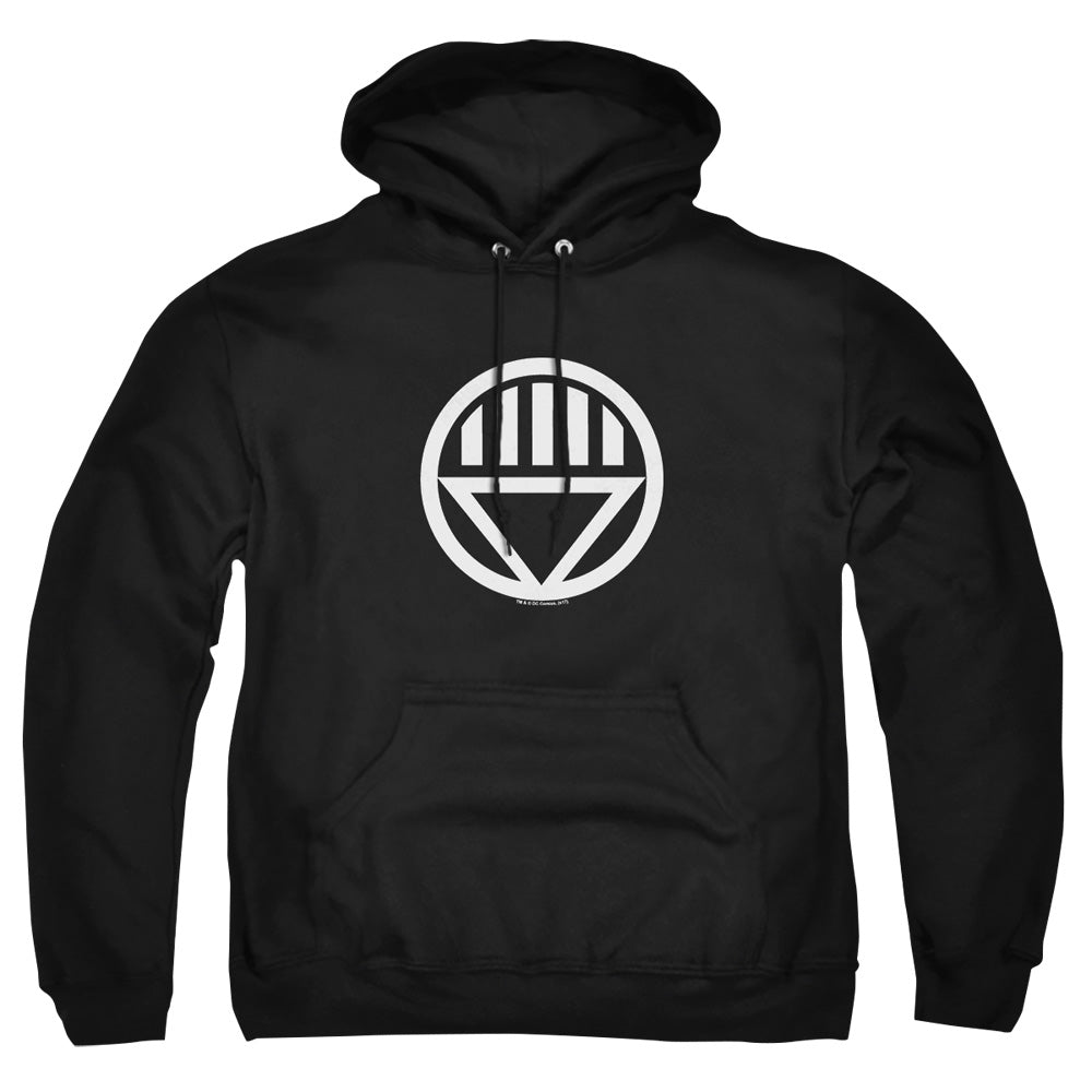 AN OFFCIALLY LICENSED GREEN LANTERN BLACK LANTERN LOGO ADULT UNISEX PULLOVER HOODIE BLACK