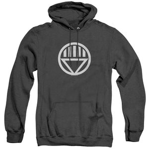 AN OFFCIALLY LICENSED GREEN LANTERN BLACK LANTERN LOGO ADULT UNISEX HEATHER PULLOVER HOODIE BLACK