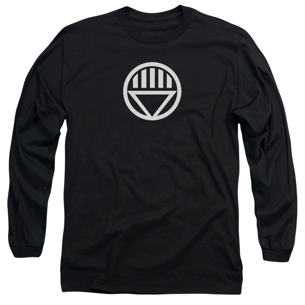 AN OFFCIALLY LICENSED GREEN LANTERN BLACK LANTERN LOGO MEN'S LONG SLEEVE T-SHIRT BLACK