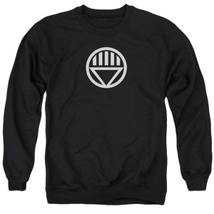 AN OFFCIALLY LICENSED GREEN LANTERN BLACK LANTERN LOGO ADULT UNISEX CREWNECK SWEATSHIRT BLACK