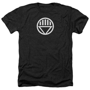 AN OFFCIALLY LICENSED GREEN LANTERN BLACK LANTERN LOGO MEN'S HEATHER T-SHIRT CHARCOAL