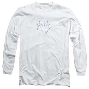AN OFFCIALLY LICENSED GREEN LANTERN WHITE LANTERN LOGO MEN'S LONG SLEEVE T-SHIRT WHITE