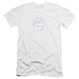 AN OFFCIALLY LICENSED GREEN LANTERN WHITE LANTERN LOGO MEN'S PREMIUM SLIM FIT T-SHIRT WHITE