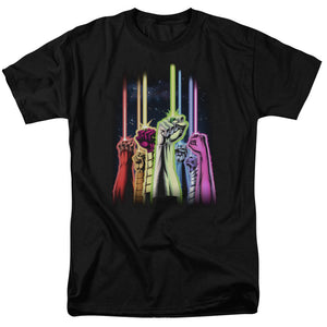 AN OFFCIALLY LICENSED GREEN LANTERN RAINBOW CORPS MEN'S REGULAR FIT T-SHIRT BLACK