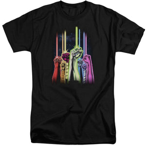 AN OFFCIALLY LICENSED GREEN LANTERN RAINBOW CORPS MEN'S TALL FIT T-SHIRT BLACK