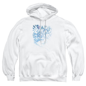 AN OFFCIALLY LICENSED GREEN LANTERN WHITE LANTERN SINESTRO ADULT UNISEX PULLOVER HOODIE WHITE