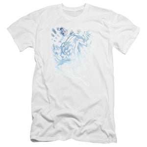 AN OFFCIALLY LICENSED GREEN LANTERN WHITE LANTERN SINESTRO MEN'S PREMIUM SLIM FIT T-SHIRT WHITE