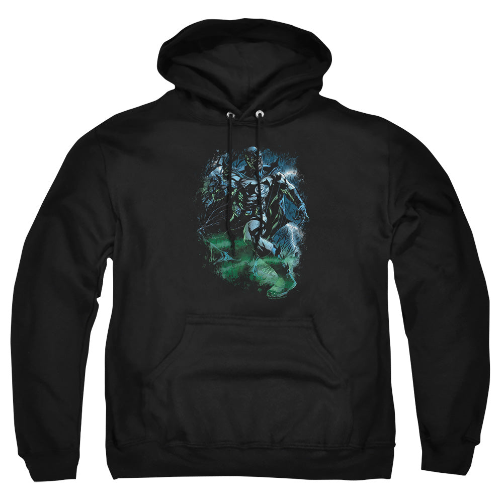 AN OFFCIALLY LICENSED GREEN LANTERN BLACK LANTERN BATMAN ADULT UNISEX PULLOVER HOODIE BLACK