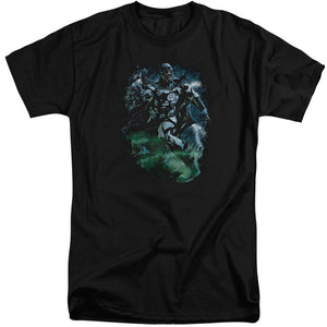 AN OFFCIALLY LICENSED GREEN LANTERN BLACK LANTERN BATMAN MEN'S TALL FIT T-SHIRT BLACK