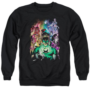 AN OFFCIALLY LICENSED GREEN LANTERN THE NEW GUARDIANS ADULT UNISEX CREWNECK SWEATSHIRT BLACK