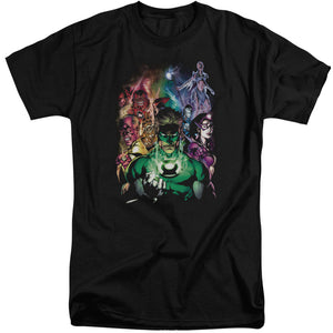 AN OFFCIALLY LICENSED GREEN LANTERN THE NEW GUARDIANS MEN'S TALL FIT T-SHIRT BLACK