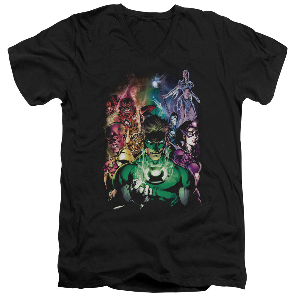 AN OFFCIALLY LICENSED GREEN LANTERN THE NEW GUARDIANS MEN'S V-NECK T-SHIRT BLACK