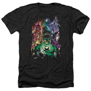 AN OFFCIALLY LICENSED GREEN LANTERN THE NEW GUARDIANS MEN'S HEATHER T-SHIRT CHARCOAL