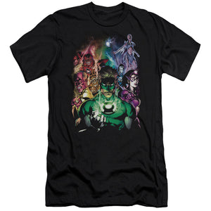 AN OFFCIALLY LICENSED GREEN LANTERN THE NEW GUARDIANS MEN'S PREMIUM SLIM FIT T-SHIRT BLACK