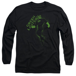 AN OFFCIALLY LICENSED GL LANTERN DARKNESS MEN'S LONG SLEEVE T-SHIRT BLACK