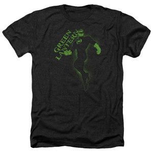 AN OFFCIALLY LICENSED GL LANTERN DARKNESS MEN'S HEATHER T-SHIRT CHARCOAL
