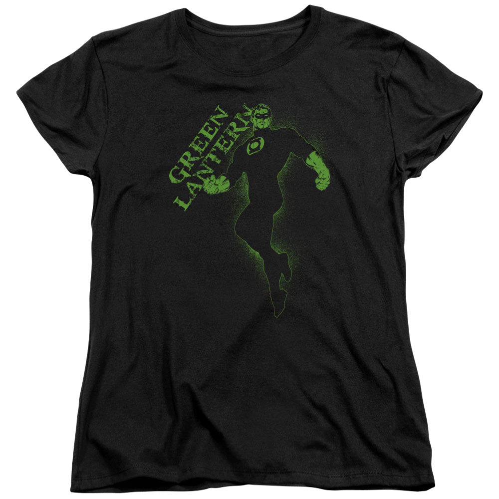 AN OFFCIALLY LICENSED GL LANTERN DARKNESS WOMEN'S REGULAR FIT T-SHIRT BLACK