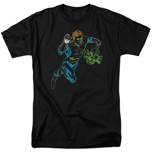 AN OFFCIALLY LICENSED GL NEON LANTERN MEN'S REGULAR FIT T-SHIRT BLACK