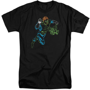 AN OFFCIALLY LICENSED GL NEON LANTERN MEN'S TALL FIT T-SHIRT BLACK