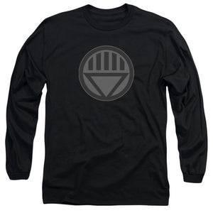 AN OFFCIALLY LICENSED GREEN LANTERN BLACK SYMBOL MEN'S LONG SLEEVE T-SHIRT BLACK