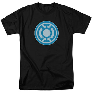 AN OFFCIALLY LICENSED GREEN LANTERN BLUE SYMBOL MEN'S REGULAR FIT T-SHIRT BLACK
