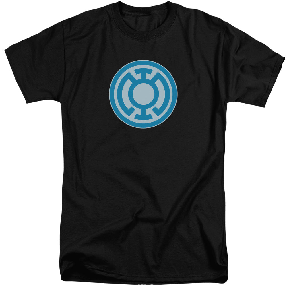 AN OFFCIALLY LICENSED GREEN LANTERN BLUE SYMBOL MEN'S TALL FIT T-SHIRT BLACK
