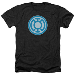 AN OFFCIALLY LICENSED GREEN LANTERN BLUE SYMBOL MEN'S HEATHER T-SHIRT CHARCOAL