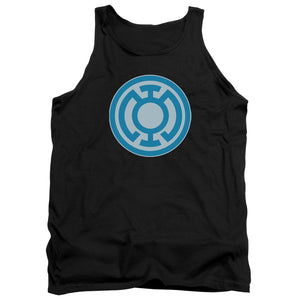 AN OFFCIALLY LICENSED GREEN LANTERN BLUE SYMBOL ADULT UNISEX TANK TOP BLACK
