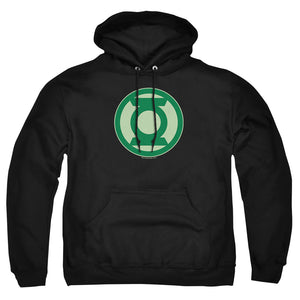 AN OFFCIALLY LICENSED GREEN LANTERN GREEN SYMBOL ADULT UNISEX PULLOVER HOODIE BLACK
