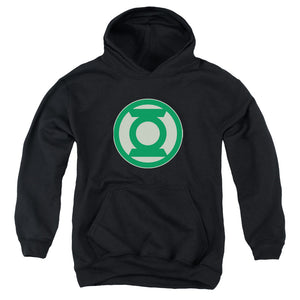 AN OFFCIALLY LICENSED GREEN LANTERN GREEN SYMBOL YOUTH HOODIE BLACK