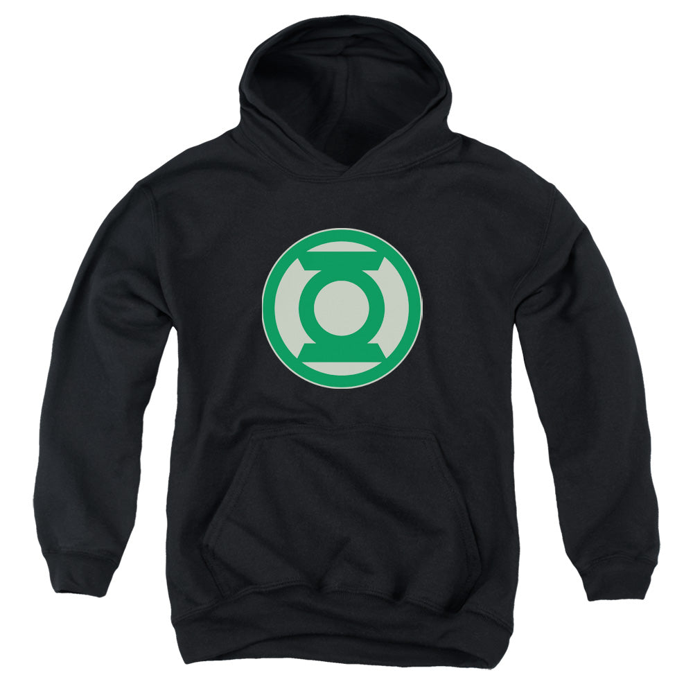 AN OFFCIALLY LICENSED GREEN LANTERN GREEN SYMBOL YOUTH HOODIE BLACK
